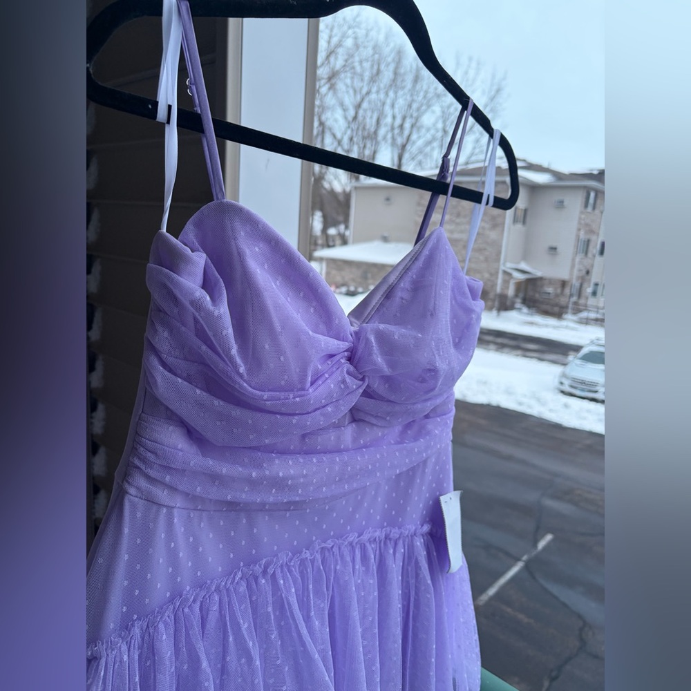 🆕 NEXT/UP Lavender Swiss Dot Tiered Tulle Maxi Dress Size 11/12 Prom Formal Gown - Picture 8 of 16